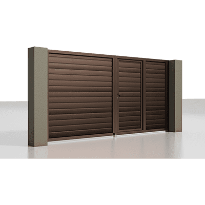 Распашные ворота с калиткой ALUTECH Prestige Распашные ворота с калиткой ALUTECH Prestige