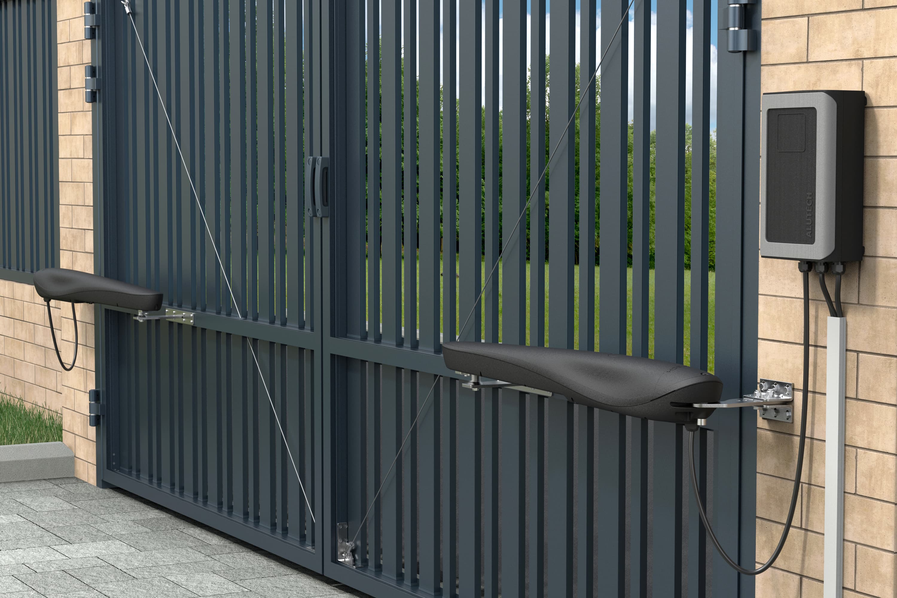 Комплект приводов для распашных ворот ALUTECH AMBO AM-3000KIT-N