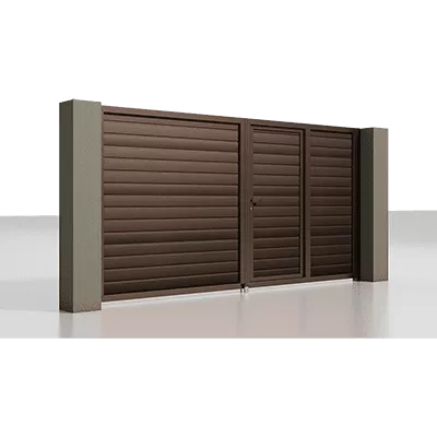 Распашные ворота с калиткой ALUTECH Prestige Распашные ворота с калиткой ALUTECH Prestige